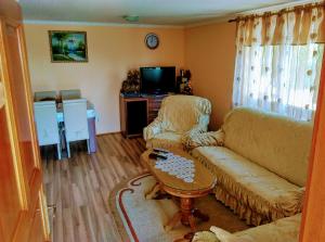 a living room with a couch and a table at Apartman Anastasija in Žabljak