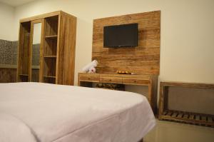 TV a/nebo společenská místnost v ubytování Tirtha Canggu Suites