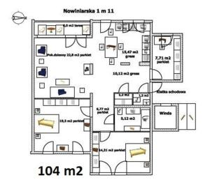 Plán poschodí v ubytovaní Apartment Nowiniarska near the Old Town