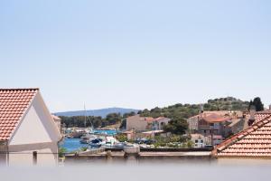 a view of a harbor with boats in the water at Apartment Josip 2 in Tribunj