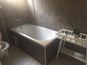 a bathroom with a bath tub and a toilet at Apartments Rube in Primošten +37 photos