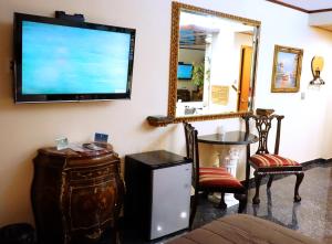 TV a/nebo společenská místnost v ubytování Paris Suites Hotel