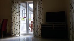Televízia a/alebo spoločenská miestnosť v ubytovaní Apartman Viktorija