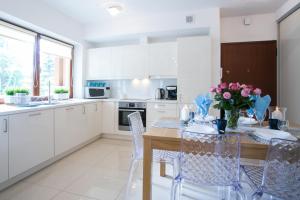 Kuchyň nebo kuchyňský kout v ubytování VIP Apartamenty Carmelove + 150 fotografií