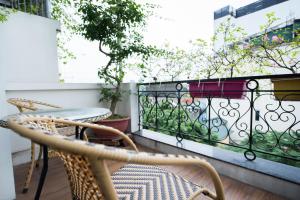 Balkón nebo terasa v ubytování Hanoi HM Boutique Hotel