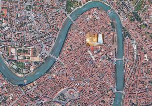Uma vista geral de Verona ou a vista da cidade a partir do hotel