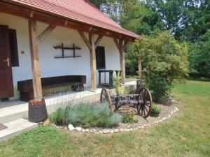 厄里圣彼得Rigó Vendégház的庭院内带长凳的凉亭