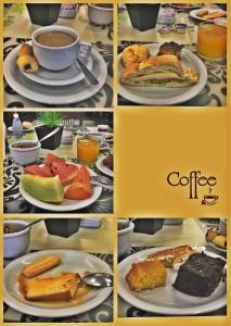 a collage of pictures of breakfast foods and coffee at Serema Palace Hotel in Lavras