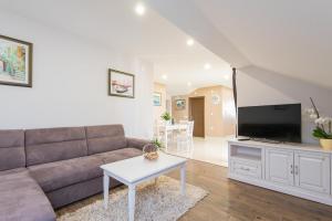 Televízia a/alebo spoločenská miestnosť v ubytovaní Apartments Villa Stella