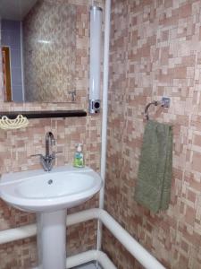 チェマルにあるUsadba Beregのバスルーム(洗面台、鏡付)