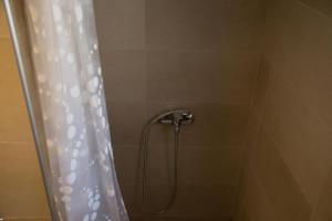 a shower with a shower curtain in a bathroom at Del Mar Apartments in Čanj +28 photos