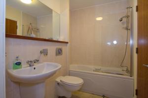ダブリンにあるIvy Self Catering Apartmentのバスルーム(洗面台、トイレ、シャワー付)