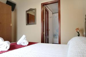 Postel nebo postele na pokoji v ubytování Hostal Victoria