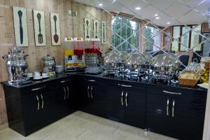Kuchyň nebo kuchyňský kout v ubytování Hotel Lion