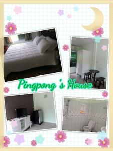 un collage de fotos de un dormitorio y una habitación en Pingpong 's house Koh chang, en Ko Chang