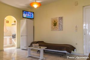 TV a/nebo společenská místnost v ubytování Drosia Apartments
