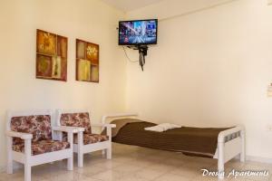 TV a/nebo společenská místnost v ubytování Drosia Apartments