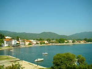 a body of water with boats in it at Villa Pavlina in Olympiada