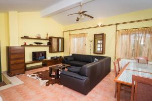 a living room with a couch and a television at Villa Usce in Komin