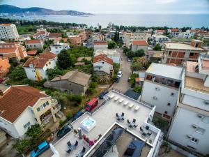 an aerial view of a city with buildings at Apartments Sarić in Bar