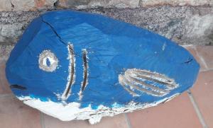 a blue object with a hand painted on it at Art & Jazz Hotel in Catania