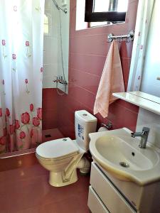 bagno con servizi igienici e lavandino di Arthur Rest House a Dilijan