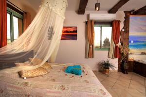 a bedroom with a bed with a mosquito net at Spa of Nature in Ani'am