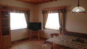 Televízia a/alebo spoločenská miestnosť v ubytovaní Gartler's Ferienhaus