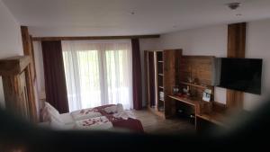 Televízia a/alebo spoločenská miestnosť v ubytovaní Hotel Restaurant Perschler