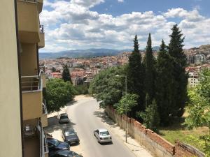 a city street with cars parked on the road at Apartment Elena in Sandanski +3 photos