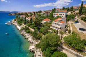 an aerial view of a town next to the water at Holiday home Duje in Trogir