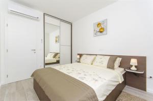 a bedroom with a large bed and a mirror at Apartments Villa V in Vir +47 photos