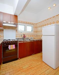 Kuchyň nebo kuchyňský kout v ubytování Apartment Ksenija