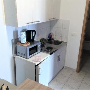 Kuchyň nebo kuchyňský kout v ubytování Apartments Marjan