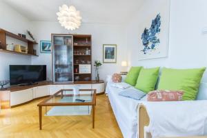 Televízia a/alebo spoločenská miestnosť v ubytovaní Apartment Zorka
