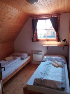 Postel nebo postele na pokoji v ubytování Chata Liptovská Mara