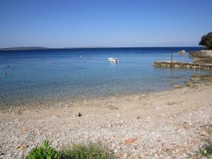a beach with a boat in the water at House Nevenka in Štivan