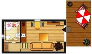 Půdorys ubytování Tiny House Olivia