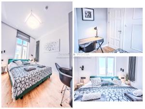 Posteľ alebo postele v izbe v ubytovaní Family Luxury Wonder Heaven Apartment, 50m to M Cassino, first with 3 badrooms&studio, second with 2 badrooms&studio, parking w cenie