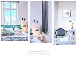 Posteľ alebo postele v izbe v ubytovaní Family Luxury Wonder Heaven Apartment, 50m to M Cassino, first with 3 badrooms&studio, second with 2 badrooms&studio, parking w cenie