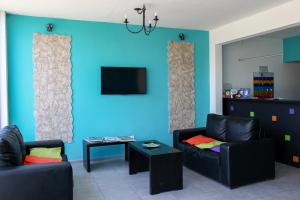 TV a/nebo společenská místnost v ubytování Hostel de los Colores