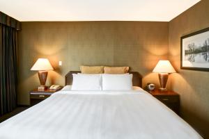 Säng eller sängar i ett rum på Chateau Lacombe Hotel