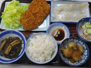 a tray of food with rice and different types of food at Hotel Million in Muroran