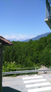 uitzicht op een berg vanaf een weg bij Residence Arvinei in Malesco
