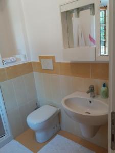 ein Bad mit einem WC und einem Waschbecken in der Unterkunft Affittacamere Antonio e Francesca in Staggia