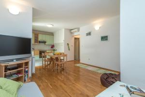 Televízia a/alebo spoločenská miestnosť v ubytovaní Apartments in Trogir