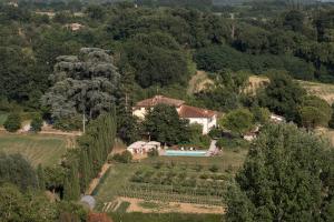 a house with trees and houses at Agriturismo La Topaia in Borgo San Lorenzo