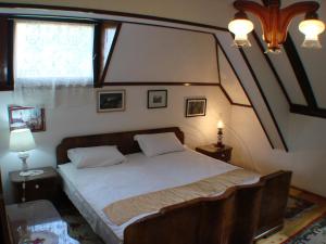 a bedroom with a large bed and a window at Apartments M in Soko Banja