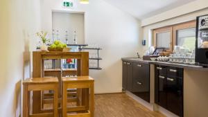 Kuchyň nebo kuchyňský kout v ubytování Steinbergs Wildewiese NaturHotel