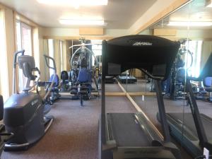 a gym with treadmills and exercise equipment in it at Sunstone Lodge by 101 Great Escapes in Mammoth Lakes